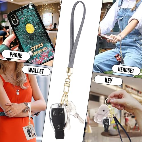 New Fashion Kingdom Wristlet Keychain Wallet for Women Slim Rfid Blocking Credit Card Holder Wristlet Zip Id Case Wallet Small Compact Leather Wallet Coin Purse for Women (Gray)