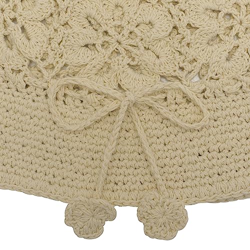 ZLYC Women Cotton Bucket Hat Handmade Crochet Knit Floral Summer Bucket Hats