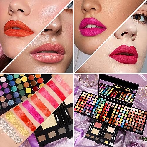 Women Makeup Sets Full Kits - 190 Colors Cosmetic Make Up Gifts Combination with Eyeshadow Facial Blusher Eyebrow Powder Face Concealer Powder Eyeliner Pencil Lip Colors with Full Size Mirror All-in-One Makeup Palette Kit (SET B)