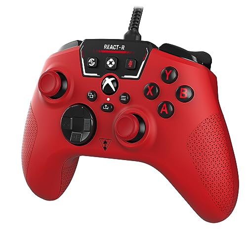 Turtle Beach REACT-R Wired Game Controller – Officially Licensed for Xbox Series X & S, Xbox One, and Windows 10|11 PC’s – Red