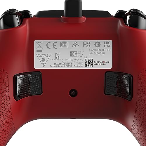 Turtle Beach REACT-R Wired Game Controller – Officially Licensed for Xbox Series X & S, Xbox One, and Windows 10|11 PC’s – Red