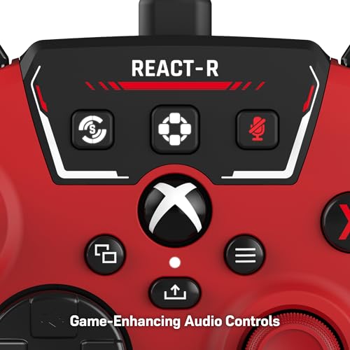 Turtle Beach REACT-R Wired Game Controller – Officially Licensed for Xbox Series X & S, Xbox One, and Windows 10|11 PC’s – Red