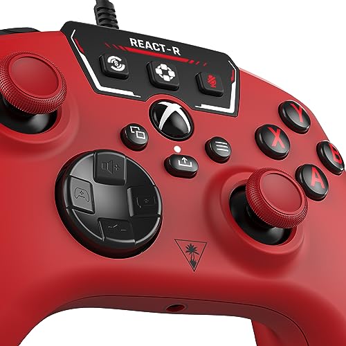 Turtle Beach REACT-R Wired Game Controller – Officially Licensed for Xbox Series X & S, Xbox One, and Windows 10|11 PC’s – Red