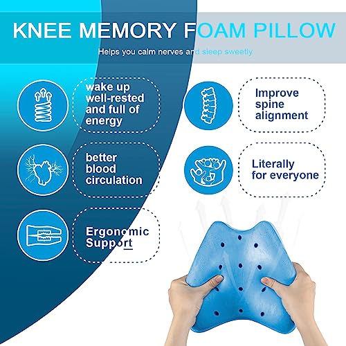 Knee & Leg Pillows Foam Support Pillow for Sleeping for Back Pain,Leg Pillow for Sleeping On Side, Memory Foam Cushion Knee Support Pillows,Pregnancy Pillow Removable and Washable Cover… (1 pack)