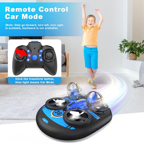 Oddire Mini Drone for Kids 8-12 & Adults, Drones & Cars 2 in 1 Toy with One Key Take Off-Landing, Altitude Hold, Headless Mode, 360° flip, Car Mode, 2 Batteries, Gift Kids Toys for Boys and Girls