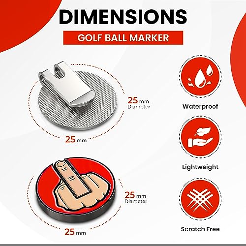 Ultimate Middle Finger Golf Ball Marker with Magnetic Hat Clip | Alignment Ball Mark | Funny Golf Accessories - Great Gift for Golf Lovers Golf Cap Premium Gifts - Golf Enthusiasts Gifts