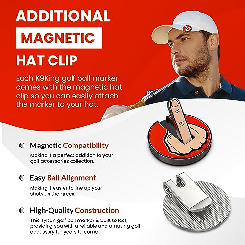 Ultimate Middle Finger Golf Ball Marker with Magnetic Hat Clip | Alignment Ball Mark | Funny Golf Accessories - Great Gift for Golf Lovers Golf Cap Premium Gifts - Golf Enthusiasts Gifts