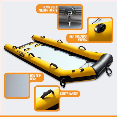 Anchor-Man Inflatable Bodyboard Water Rescue Sled Inflatable Floating Mat Inflatable Jet Ski Sled Board for Professional Emergency Rescue by Lifeguards, Fire & Rescue, Big Wave Surfing