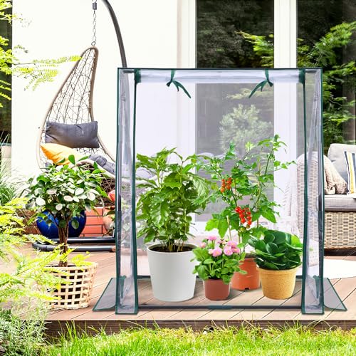 Mini Greenhouse for Indoor Outdoor: Ohuhu Tabletop Portable Green House with Waterproof Pad for Small Plants Nursery Germination, 36"x36"x42" Light Duty Cover Tent Humidity Dome Seedling Accessory