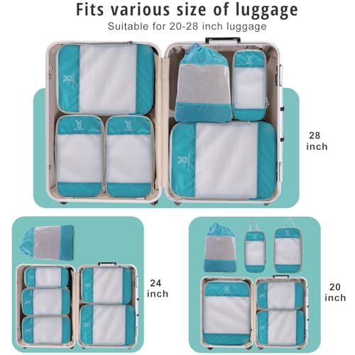 Expandable Compression Packing Cubes for Suitcases,6 Set Lightweight Compressible Travel Packing Organizer for Carry on Suitcase,Organizer Bags Set as Travel Essentials for Women