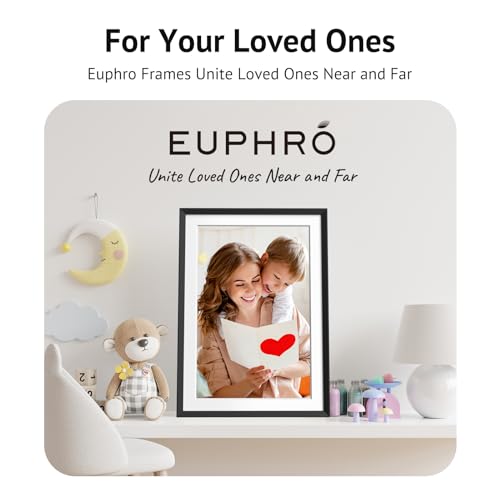 Euphro 10.1'' Digital Picture Frame with 32GB Storage, Digital Photo Frame with 1280x800 IPS Touch Screen, Share Photos/Videos and Send Best Wishes via Free App