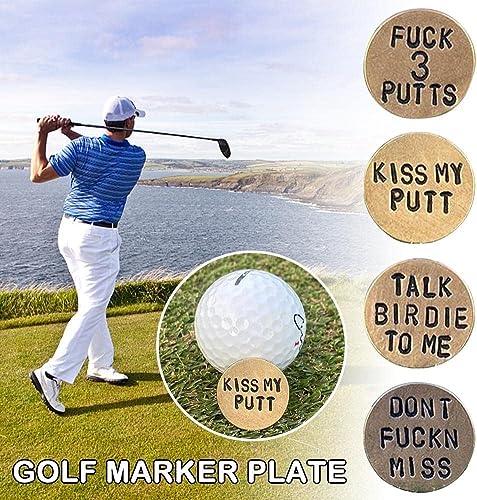 Adult Humor Novelty Golf Ball Markers Funny Golf Ball Marker for Men with Funny Words Unique Golf Gag Gifts for Men or Women Golfers