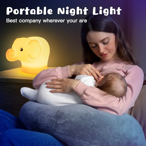 Nice Dream Bear Night Light for Kids, 9 Color Changing Baby Night Light with Remote＆Timer, Rechargeable Animal Kids Night Lamp for Boys Girls Nursery Bedroom, Kids Kawaii Gifts (5.9"x4.7"x4.7")