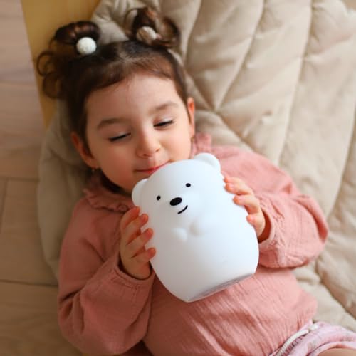 Nice Dream Bear Night Light for Kids, 9 Color Changing Baby Night Light with Remote＆Timer, Rechargeable Animal Kids Night Lamp for Boys Girls Nursery Bedroom, Kids Kawaii Gifts (5.9"x4.7"x4.7")