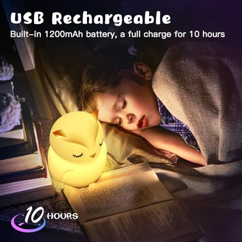 Nice Dream Bear Night Light for Kids, 9 Color Changing Baby Night Light with Remote＆Timer, Rechargeable Animal Kids Night Lamp for Boys Girls Nursery Bedroom, Kids Kawaii Gifts (5.9"x4.7"x4.7")