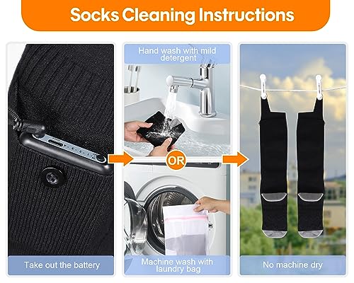 Heated Socks, Heated Socks for Women Men, 5000mAh Rechargeable Electric Heated Socks Up to 8 Hours, Washable Winter Warm Socks for Outdoors Work Fishing Hunting Skiing Riding Camping Foot Warmer