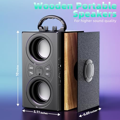 DINDIN Bluetooth Speakers, 40W Peak Wireless Speaker with Subwoofer, TWS, Big Bass, 80dB Portable Party Speaker with Lights for Beach, BBQ, Outdoor, Camping, Travel