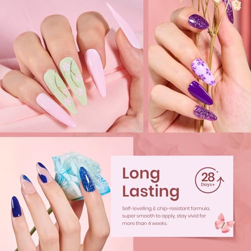 beetles Gel Polish Set 36 Colors Verse of Flower Collection Summer Neon Nail Polish Pink Green Red Iridescent Gel Polish with 3Pcs Base Top Coat Soak off Uv Lamp & Nail Art Stickers Gifts for Women