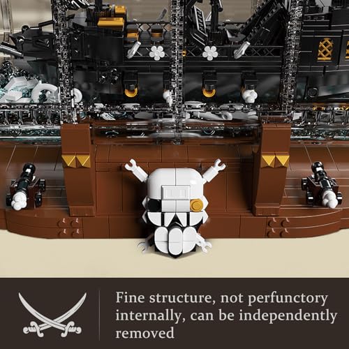 Mould King 10065 Drift Bottle with Black Pearl Ship Building Blocks Set, Pirate Ship in Bottle Model Building Kit with Display Stand, Collectible Bottle Toy for Adults (2206 Pieces)