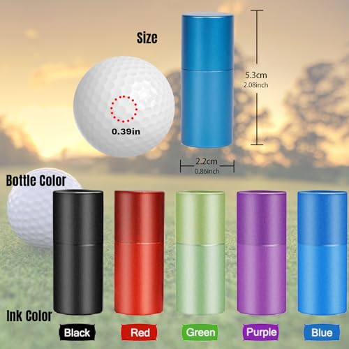 FCQIANKM Custom Golf Ball Stamp Personalized Golf Ball Stamper Self-Inking Golf Ball Stamp Markers Reusable Golf Ball Mark Your Own Golf Ball Stamp Golfer Gift Golfing Accessories