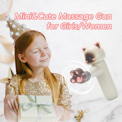 Mini Massage Gun, Christmas Gifts for Women and Girls, Cute Travel Massage Gun Deep Tissue, Compact Sports Massager, Portable Handheld Massager for Office, Home, Athletes