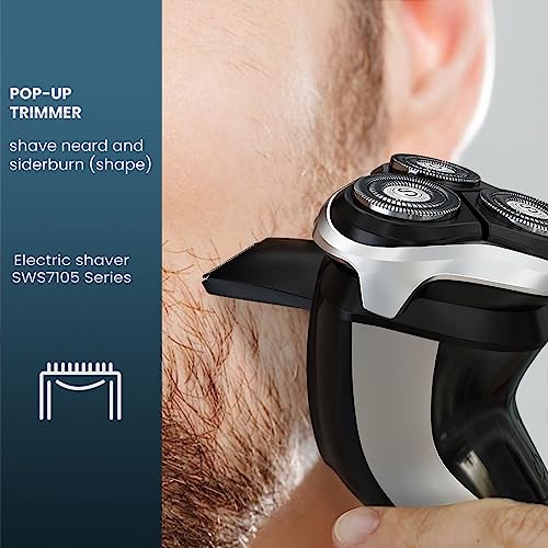 SweetLF Electric Razor for Men, 2023 News Electric Shaver for Men Waterproof/Rechargeable/LED Display, Men’s Electric Shavers Wet & Dry Rotary,Shavers Gift for Dad face (Black)