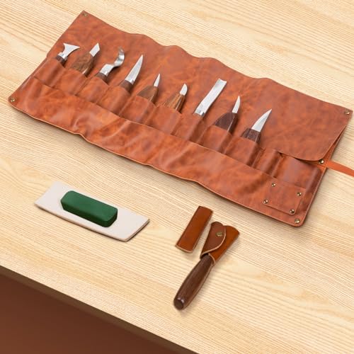 IMYMEE Wood Carving Tools Deluxe-Whittling Knife,Wood Carving Kit,Wood Whittling Kit for Beginners,Spoon Carving Kit,Woodworking Tools Set Large Wood Carving Knife Set