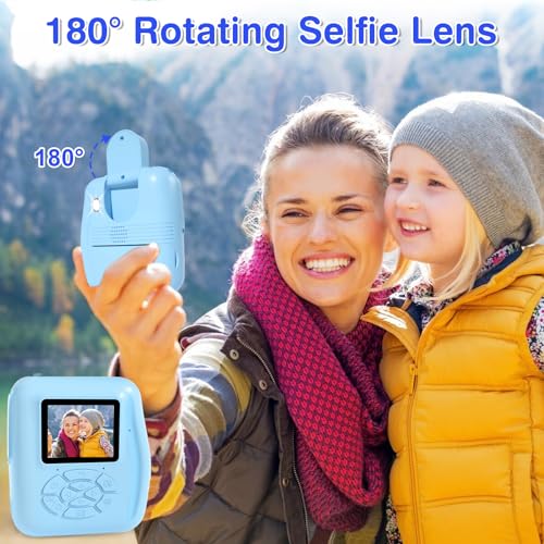 PROGRACE Instant Print Kids Camera - 1080P Digital Camera for Kids, Toys Camera with Instant Pictures, Birthday Gifts for 3-12 Year Old Girls Boys