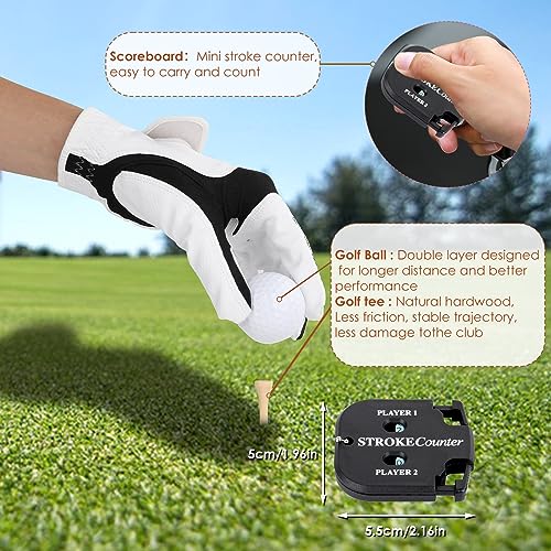 Golf Accessories Kit with High-Grade Handbag, Golf Balls, Rangefinder, Brush, Golf Tees, Multifunctional Divot Knife, Golf Ball Clamp, Mini Scorer, Golf Club Cover, Unique Gift for Men and Women