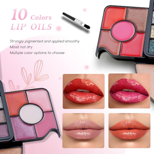 Color Nymph All In One Makeup Sets for Teens Women, Portable Travel Office Makeup Kit Gift for Girls with 36-Colors Eyeshadows Facial Blusher Lip Gloss Pressed Powder Mascara Brushes Mirror