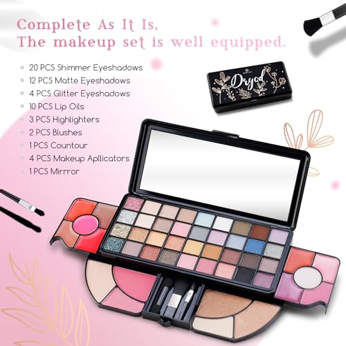 Color Nymph All In One Makeup Sets for Teens Women, Portable Travel Office Makeup Kit Gift for Girls with 36-Colors Eyeshadows Facial Blusher Lip Gloss Pressed Powder Mascara Brushes Mirror