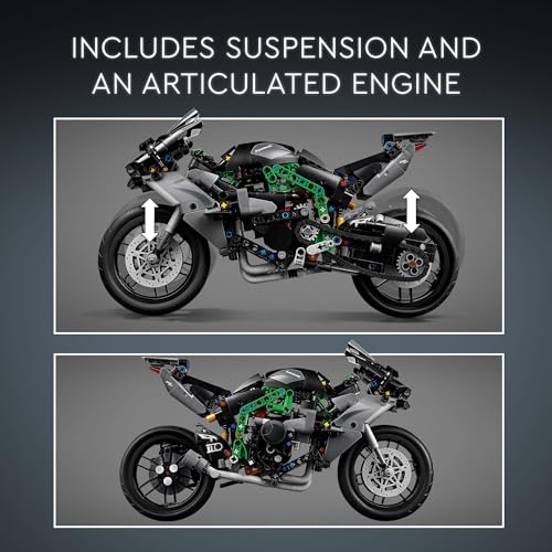 LEGO Technic Kawasaki Ninja H2R Motorcycle Toy for Build and Display, Kid's Room Décor, Collectible Building Set for Boys and Girls Ages 10 and Up, Scale Model Kit for Independent Play, 42170