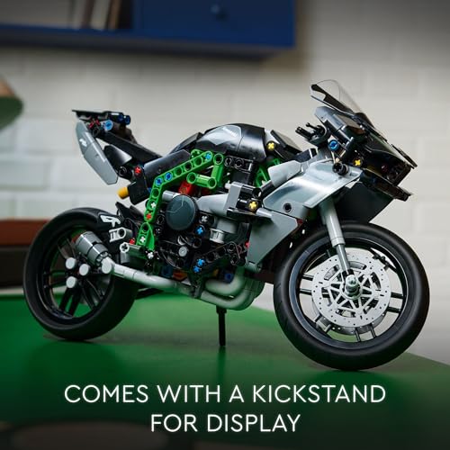 LEGO Technic Kawasaki Ninja H2R Motorcycle Toy for Build and Display, Kid's Room Décor, Collectible Building Set for Boys and Girls Ages 10 and Up, Scale Model Kit for Independent Play, 42170