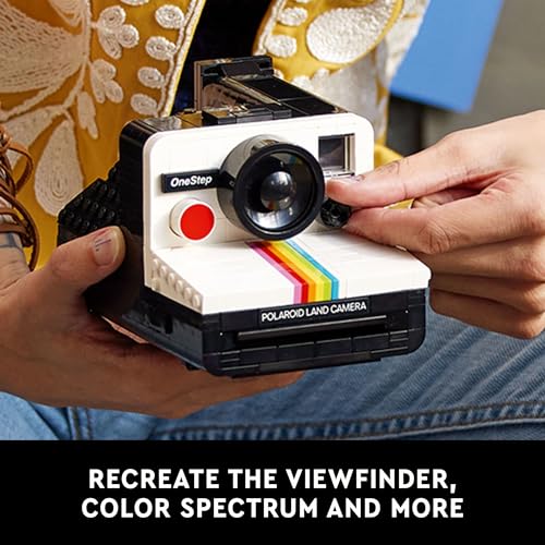 LEGO Ideas Polaroid OneStep SX-70 Camera Building Kit, Creative Gift for Photographers, Collectible Brick-Built Vintage Polaroid Camera Model, Creative Activity or Gift for Adults, 21345