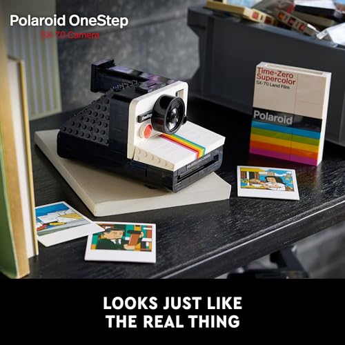 LEGO Ideas Polaroid OneStep SX-70 Camera Building Kit, Creative Gift for Photographers, Collectible Brick-Built Vintage Polaroid Camera Model, Creative Activity or Gift for Adults, 21345