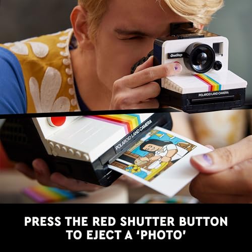 LEGO Ideas Polaroid OneStep SX-70 Camera Building Kit, Creative Gift for Photographers, Collectible Brick-Built Vintage Polaroid Camera Model, Creative Activity or Gift for Adults, 21345