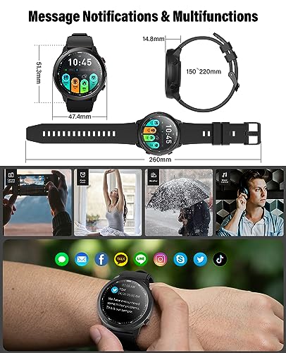 GPS Smart Watch for Men Women, Rugged Outdoor Watch with GPS and Compass, Fitness Tracker with Heart Rate Blood Oxygen Sleep Monitor, IP68 Waterproof, 1.32" Touch Screen, Compatible Android iOS iPhone