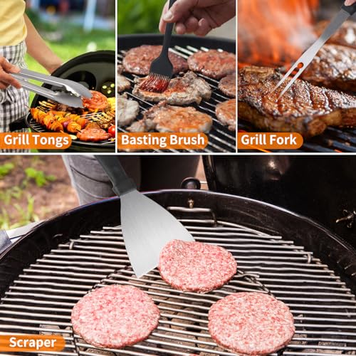 Blackstone Griddle Accessories Kit, 21Pcs Grilling Accessories Set for Camp Chef, Flat Top Griddle Accessories with Scraper, Spatula, Basting Cover, Tongs, Egg Ring, Outdoor Grill Tools