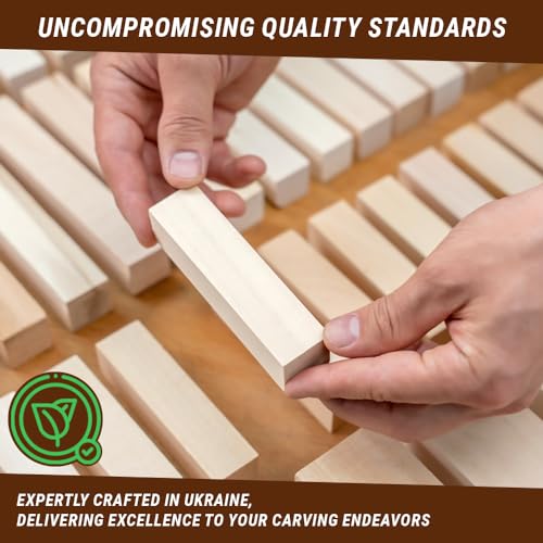 BeaverCraft BW19 Basswood Carving Blocks Whittling Wood Carving Kit 19PCS Wooden Blocks for Crafts Bass Wood for Carving - Unfinished Wood Blocks Set Craft Soft Wood Carving Blocks, Piece of Wood