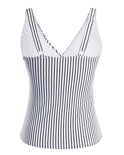 Yonique Women's Tankini Top Only Tummy Control Bathing Suit Top Ruffle Swimsuit Top V Neck Swim Tank Top No Bottom