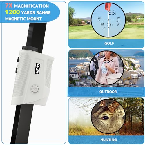 Golf Rangefinder with Slope, Golf Laser Rangefinder,1200 Yard Range Finder Golfing with Magnetic Holder, USB C Rechagreable, 7X Magnification, High-Precision Flag Lock Vibration, Fast Focus