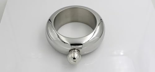 CNFLASK 3.5oz Mirror Polished Silver Bracelet Flask 304 Stainless Steel Bangle Shaped Drinking Flask With Funnel