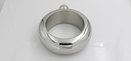 CNFLASK 3.5oz Mirror Polished Silver Bracelet Flask 304 Stainless Steel Bangle Shaped Drinking Flask With Funnel