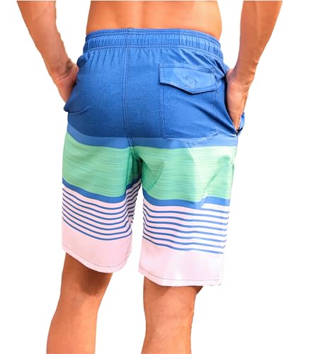 SILKWORLD Mens Swimming Shorts Quick Dry Beach Trunks Swimwear with Mesh Lining