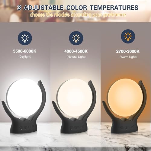 Voraiya Light Therapy Lamp, UV-Free 10000 Lux Therapy Light, Rotatable Happy Sunlight Lamp with 5 Brightness & 3 Color Temperature,Timer & Memory Function, Daylight Lamp for Bedroom, Offie