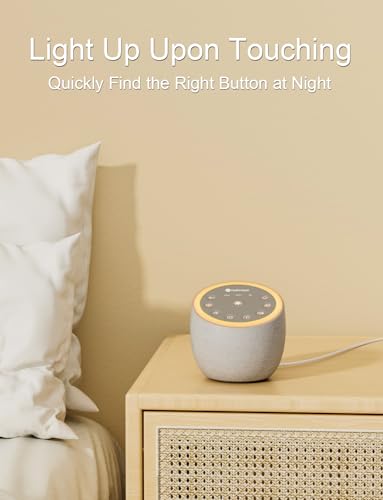 Hotmoon White Noise Machine with 40 High-Fidelity Sounds, Sleep Sound Machine with Memory Functions, 8 Lighting Modes, USB Power Supply, for Sleep & Noise Reduction in Bedrooms and Offices, Plug-in.