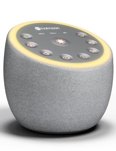 Hotmoon White Noise Machine with 40 High-Fidelity Sounds, Sleep Sound Machine with Memory Functions, 8 Lighting Modes, USB Power Supply, for Sleep & Noise Reduction in Bedrooms and Offices, Plug-in.