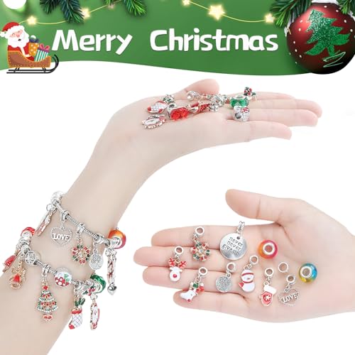 24PCS Christmas Advent Calendar 2024 Girls Bracelet Christmas Countdown Calendar DIY Bracelets Ornament Christmas Vacation Advent Calendar Christmas Gift Set for Girls Boys Kids Women