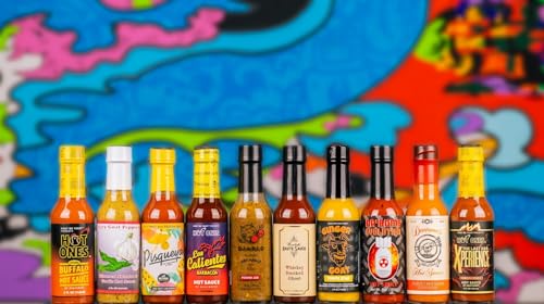 Hot Ones Hot Sauce Gift Box - 10 Natural Ingredients, Small Batch Variety Pack for Spice Lovers