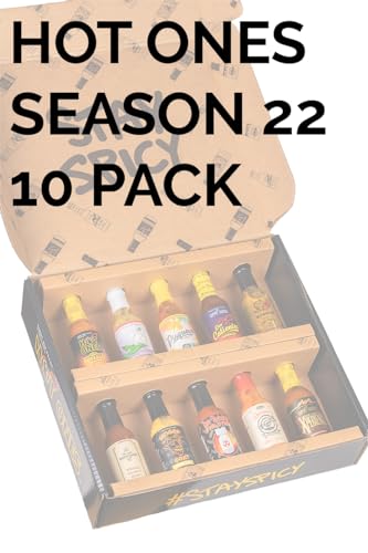 Hot Ones Hot Sauce Gift Box - 10 Natural Ingredients, Small Batch Variety Pack for Spice Lovers